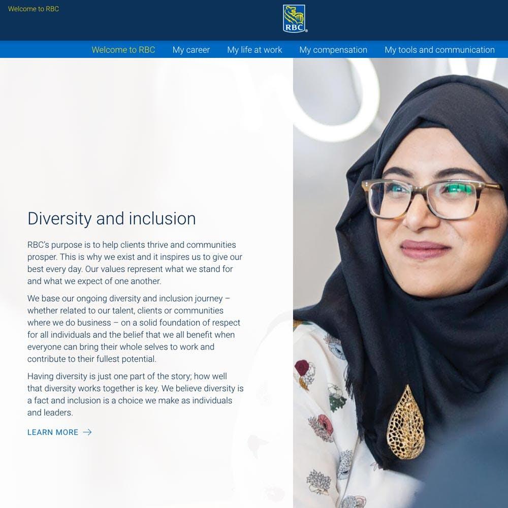 Preview of RBC Onboarding website